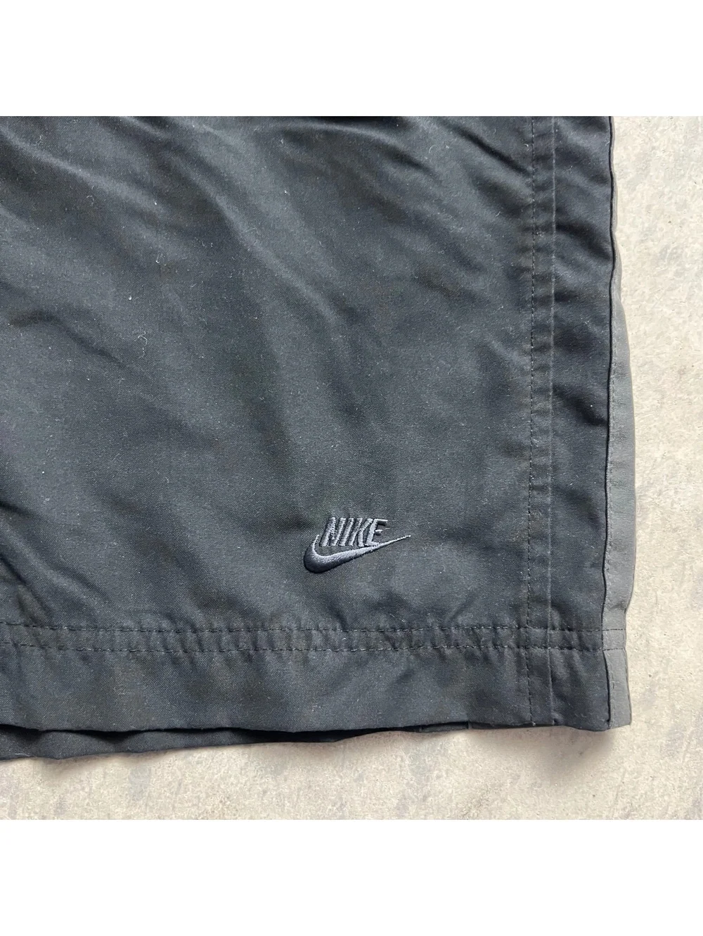 Y2K Striped Nike Cargo Swim Trunks Men’s Sz. L Black Grey